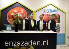 Bert Hendrikse, Frank van der Spek, Luc Trines en Erik van Vliet, het Enza en Vitalis team
